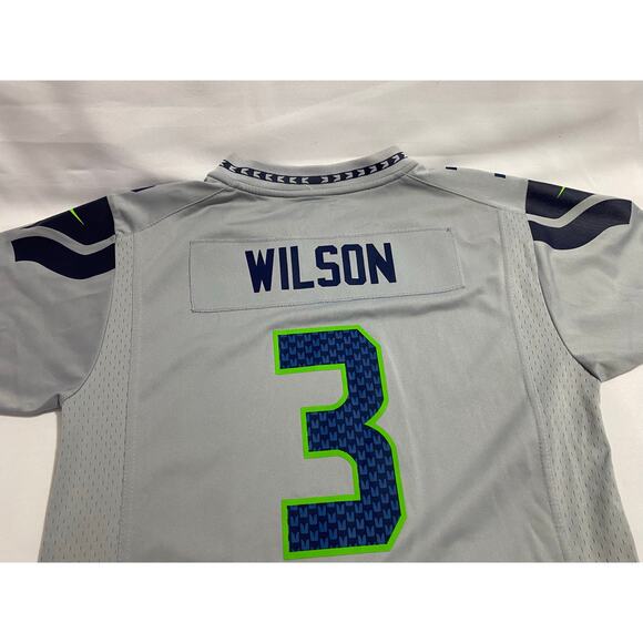 Russell Wilson Seattle Seahawks Jersey Size XL (Youth) Gray #3 NFL Team Apparel - Picture 9 of 10